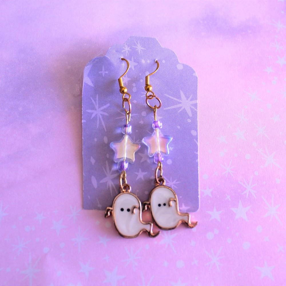 Ghost star charm earrings 👻⭐✨